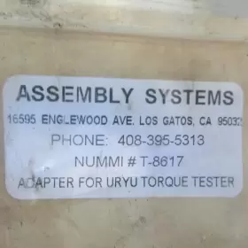 T-8617 ASSEMBLY SYSTEMS Torque Tester Adapter Uryu #2