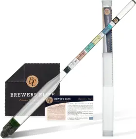Brewers Elite Cominhkg086538 Hydrometer - For Home Brew Beer Wine Set Clear