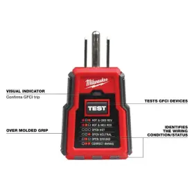 2223-20 MILWAUKEE Gfci Receptacle Tester #2