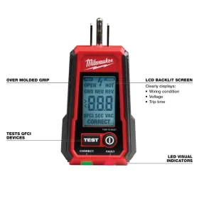 2224-20 MILWAUKEE Digital Gfci Receptacle Tester #3
