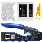 Rj45 Pass Through Crimping Tool Kit, Tester, Wire Stripper, 20 Cat6 Connectors. Fixed Price $31.98.