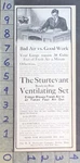 1909 B. F. Sturtevant Ventilator Set Machine Fan Boston House Decor Ad Fc11250. Fixed Price $18.95.